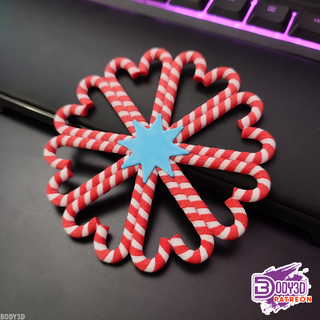 star arpa şeker body3d kıpır oyuncak fanart hayran Sanat Noel ağaç cüce deko dekorasyon anahtar anahtarlık beyaz neşe 3d print model - Mito3D
