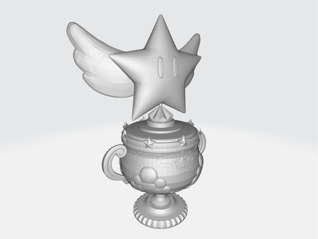 stella tazza trofeo Mario kart lowpoly gioco Bros super bros luigi bowser yoshi interruttore pesca rospo waluigi wario asino kong nintendo 3D print model - Mito3D