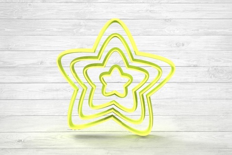 star cutter set x4 stars sharp forms cookie cookies 3d print model - Mito3D