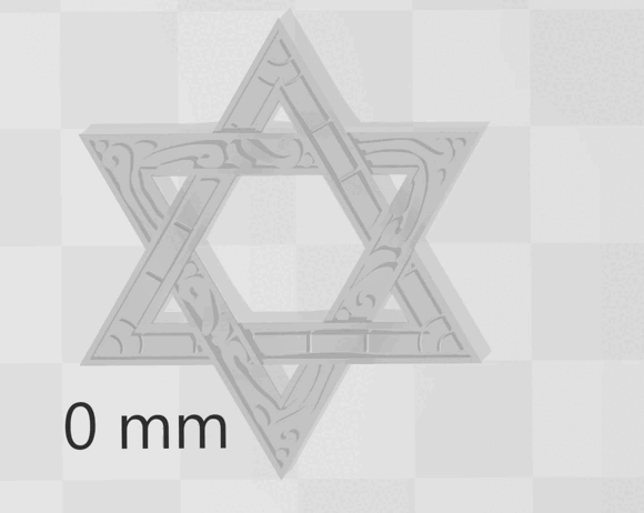 star David Kelt gravür takı 3D print model - Mito3D
