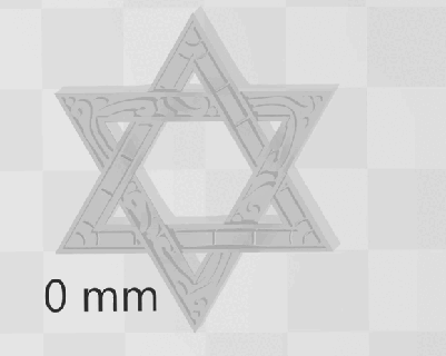 stella david celtico incisione gioielleria 3d print model - Mito3D