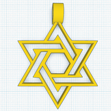 Star David Anhänger Symbol Religion Judentum jüdisch 3d print model - Mito3D