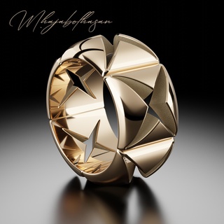 estrella oro anillo joyería joya plata imprimible diamante anillos compromiso brillante Moda canalla quilate 3d print model - Mito3D