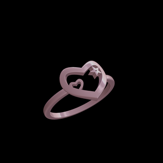 star hearts jewelry 3d heart print cult rings 3d print model - Mito3D