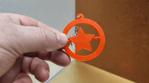 Star Schlüssel Ring rotierend 3d Bricoloup 3d print model - Mito3D