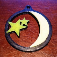 Sterne-Mond-Fähnchen Schmuck Halskette Sterne Mond 3d print model - Mito3D