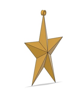étoile noel étoile décoration sapin noel 3d print model - Mito3D