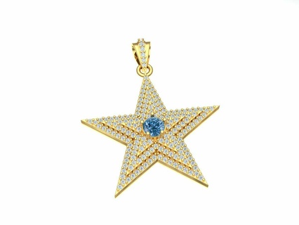 star pendent Jewelry keychain 3d print model - Mito3D
