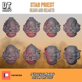 star priest - helmets heads metal steampunk primaris helmet skull wargame 40000 w40 space marine chaplain warrior black temper 3d print model - Mito3D