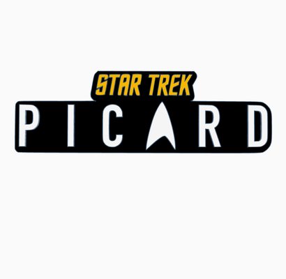 star trek - picard logo display by maniacmancave3d art captain kirk spock spaceship enterprise space tv series movie film shelf decor stood plaque sign mancave 3d print model - Mito3D