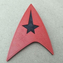 star trek badge pin two-color m600 fashion startrek color accessories 3d print model - Mito3D