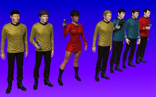 star yürüyüş karakterler girişim mürettebat koleksiyon modeller Kirk Spock Mccoy Uhura çekov Scotty sulu 3d print model - Mito3D