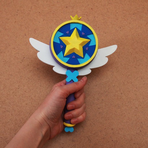 star vs Kräfte bösen inspiriert Stab der 1 Staffel Kunst Schmetterling magic böse cosplay vorhanden Kind Zauberstab - Spielzeug Saison Stern 3D print model - Mito3D