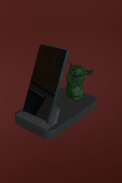 star wars- yoda phone holder wars furniture cell carrier 3d print model - Mito3D