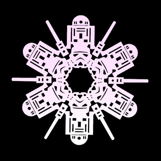 star wars yoda vader storm snowflakes year decorations stl 3D print model - Mito3D