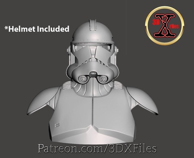 étoile guerres buste cloner soldat phase 2 casque 3d impression modèle 3d print model - Mito3D