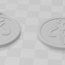 Estrela guerras emblema litofania mandaloriano símbolo moeda placa distintivo insígnia 3d print model - Mito3D