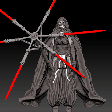 star wars stl visions sith obj vintage style action figure art starwars kenner bad batch toy samurai jedyi 3d print model - Mito3D