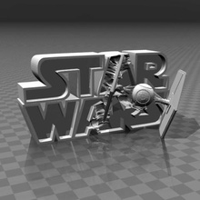 star wars 3d-logo Kunst Anzeichen logos triforce - Spielzeug tie fighter starwars sla Film der Miniatur gadget komisch design 3d-slash 3d-drucken 3d-Drucker 3d print model - Mito3D