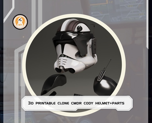 estrela guerras 3d imprimível vestível clone cmdr cody capacete cosplay arte brinquedo ombro partes jogos traje stormtrooper armaduras 3d print model - Mito3D