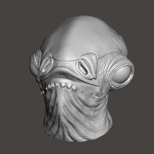 star wars admiral ackbar head sculpt 3D print model - Mito3D