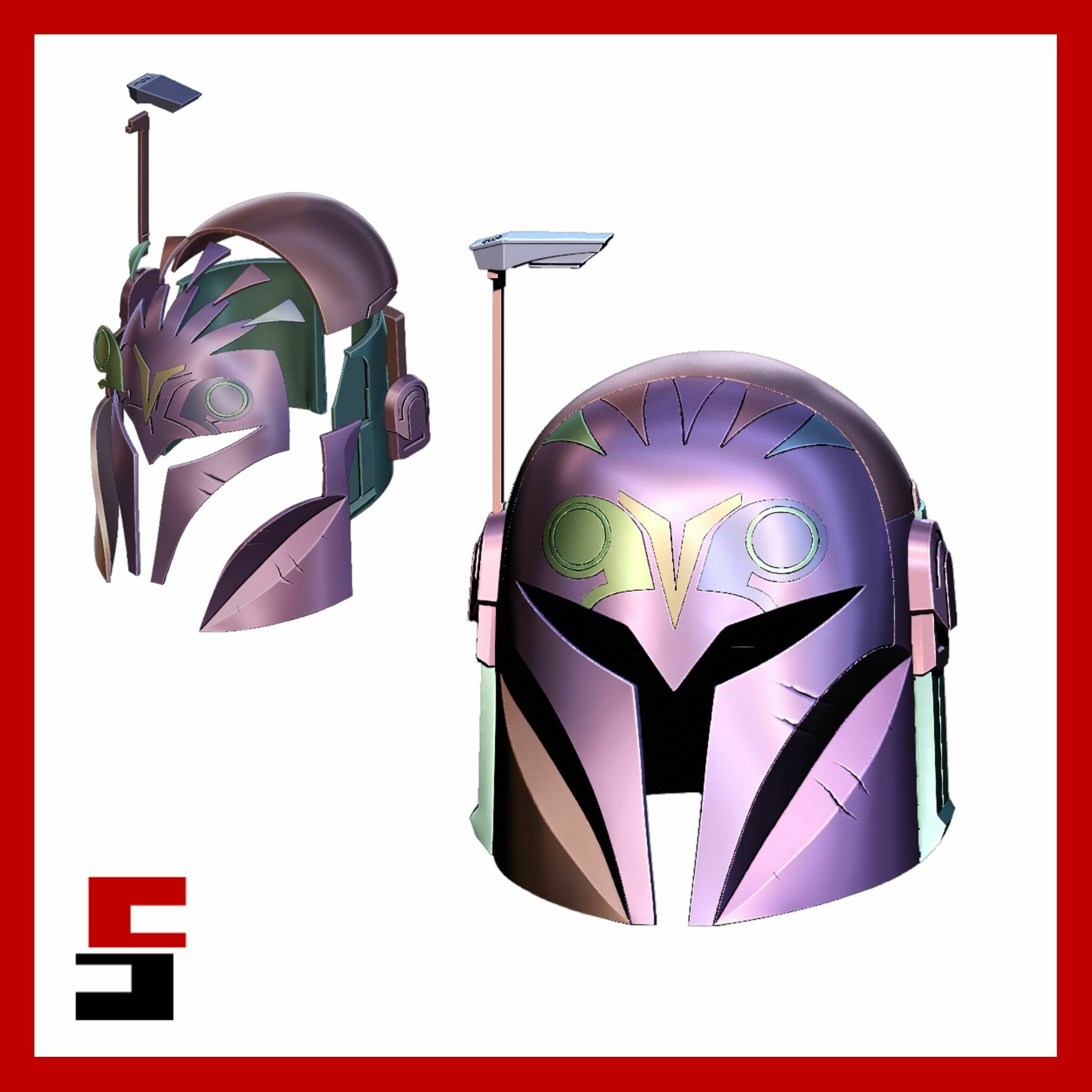 Estrela guerras bo katan Kryze capacete mascarar cosplay imperial guarda sw Kylo ren limpar limpo stl 3d modelo impressão Guerra Estrelas guerra estelar Bokatan Katan 3D print model - Mito3D