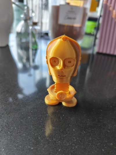 stella guerre c3po elastico droide bobble testa 3d print model - Mito3D