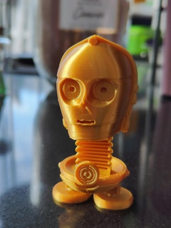 estrella guerras c3po elástico artilugio droide borla cabeza 3d print model - Mito3D