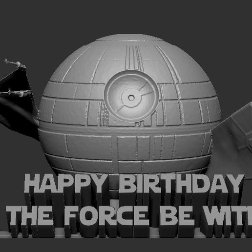 star wars cake death x-wing tie fighter may the force top topper birthday 3D print model - Mito3D