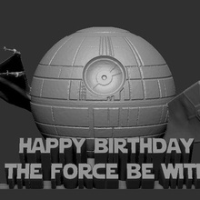 star wars cake star wars death star x-wing tie fighter may the force cake top topper birthday 3d print model - Mito3D