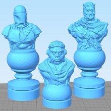 star wars chess extra pieces game piece set boardgame stratergy 3d print model - Mito3D