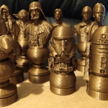 star wars chess set revised game piece boardgame pieces 3d print model - Mito3D