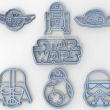 star wars cookie cutters baby yoda - stormtrooper bb8 r2 d2 -darthbader darth vader 3d print model - Mito3D