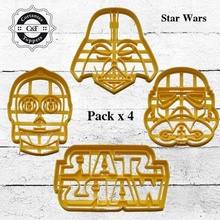 star wars cutters - cookie cutter c3po darth vader mask logo stormtrooper stl 3d files cold porcelain cookies 3d print model - Mito3D