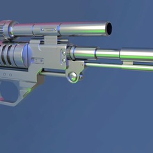 star wars de-10 blaster various gun de10 pistol mandalorian bounty hunter 3d print model - Mito3D