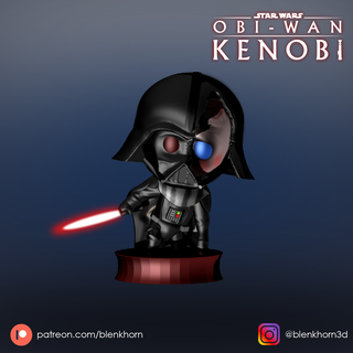 star savaşlar çift bit Darth Vader hasarlı obi wan Kenobi bilmemek gökyüzü gezgini eeopie deve Chibi Funko funko pop Bobblehead 3d print model - Mito3D