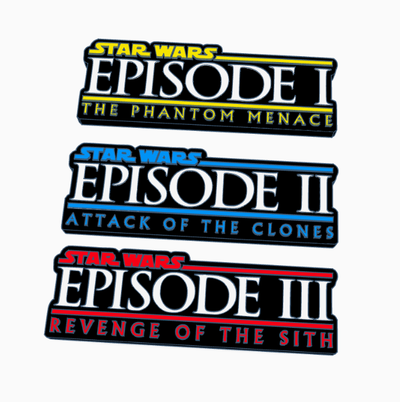 star wars episode i - iii logo display by maniacmancave3d 1 2 3 phantom menace attack of clones revenge sith mandalorian movie action figures connoisseur 3d print model - Mito3D