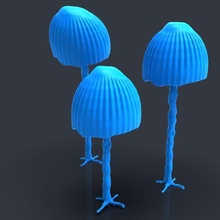 Estrela guerras Felucia forrado cogumelo arte brinquedo plantar natureza scifi deco legião 3d print model - Mito3D