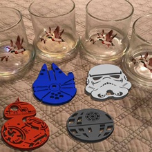 star wars glass coasters various bb8 millennial falcon coaster stormtrooper storm trooper death 3d print model - Mito3D
