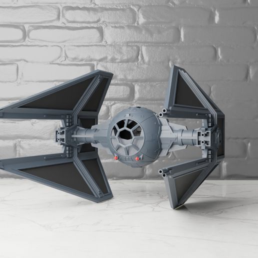 star wars imperial tie interceptor art return jedi fighter 3D print model - Mito3D