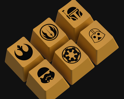 estrella guerras inspirado tecla conjunto Jedi mandaloriano teclas bricolaje diy teclado llave personalizado Cereza mx Kailh Gateron Esc artesano 3d print model - Mito3D