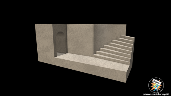 star wars jabba's palace entrance stairs diorama part 8 375 6 figures 3d print model - Mito3D
