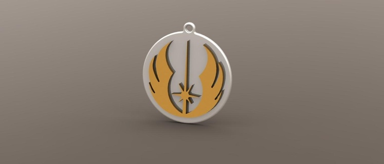 Estrela guerras Jedi ordem chaveiro galáxia rebelde guerra esudo logotipo nerd chaves aliança Império Sombrio 3d print model - Mito3D