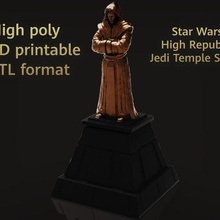 estrella guerras Jedi templo estatua arquitectura personaje juguete Arte figura militar humano hombre sorbo 3d print model - Mito3D