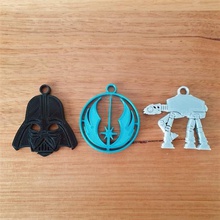 star wars keyrings keychains starwars atat art darth vader keyring keychain jedi gift easy no supports lucas films movies 3d print model - Mito3D