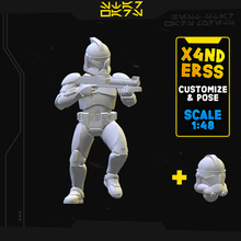 étoile guerres légion phase 1 2 cloner soldat pose 3d impression prêt miniature modèle personnalisable articulé officiel 3d print model - Mito3D