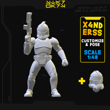 star wars legion - phase 1 & 2 clone trooper pose 4 3d print ready miniature model customizable poseable unofficial merchandise wargaming miniatures customization craft printed scale head legs arms custom 3d print model - Mito3D