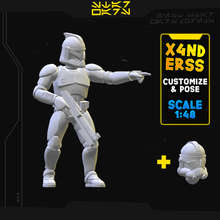 star wars legion - phase 1 & 2 clone trooper pose 5 3d print ready miniature model customizable poseable unofficial merchandise wargaming miniatures customization craft printed scale head legs arms custom 3d print model - Mito3D