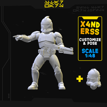 Estrela guerras legião Estágio 1 2 clone Soldado pose 8 3d impressão pronto miniatura modelo Customizável posivel oficial 3d print model - Mito3D