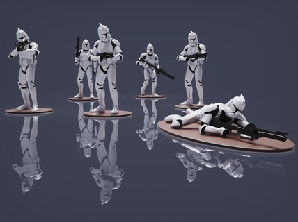 star wars legion clone trooper pack 2 art toy figure scifi deco soldier 3d print model - Mito3D